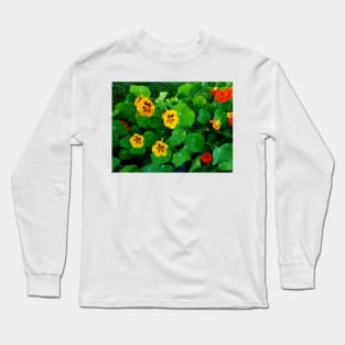 Yellow and orange nasturtiums Long Sleeve T-Shirt